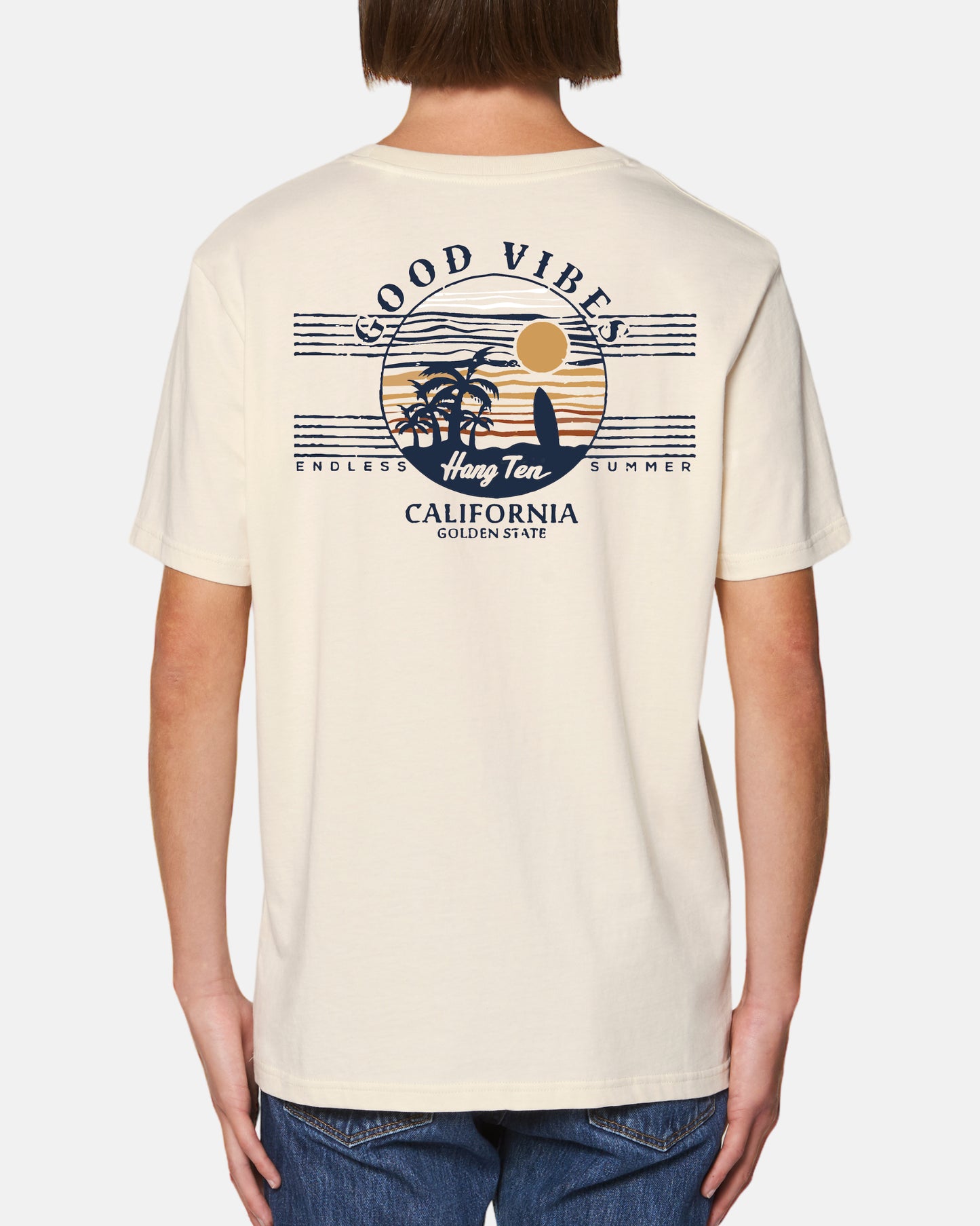 Hang Ten Good Vibes T-Shirt – gebrochenes Weiß