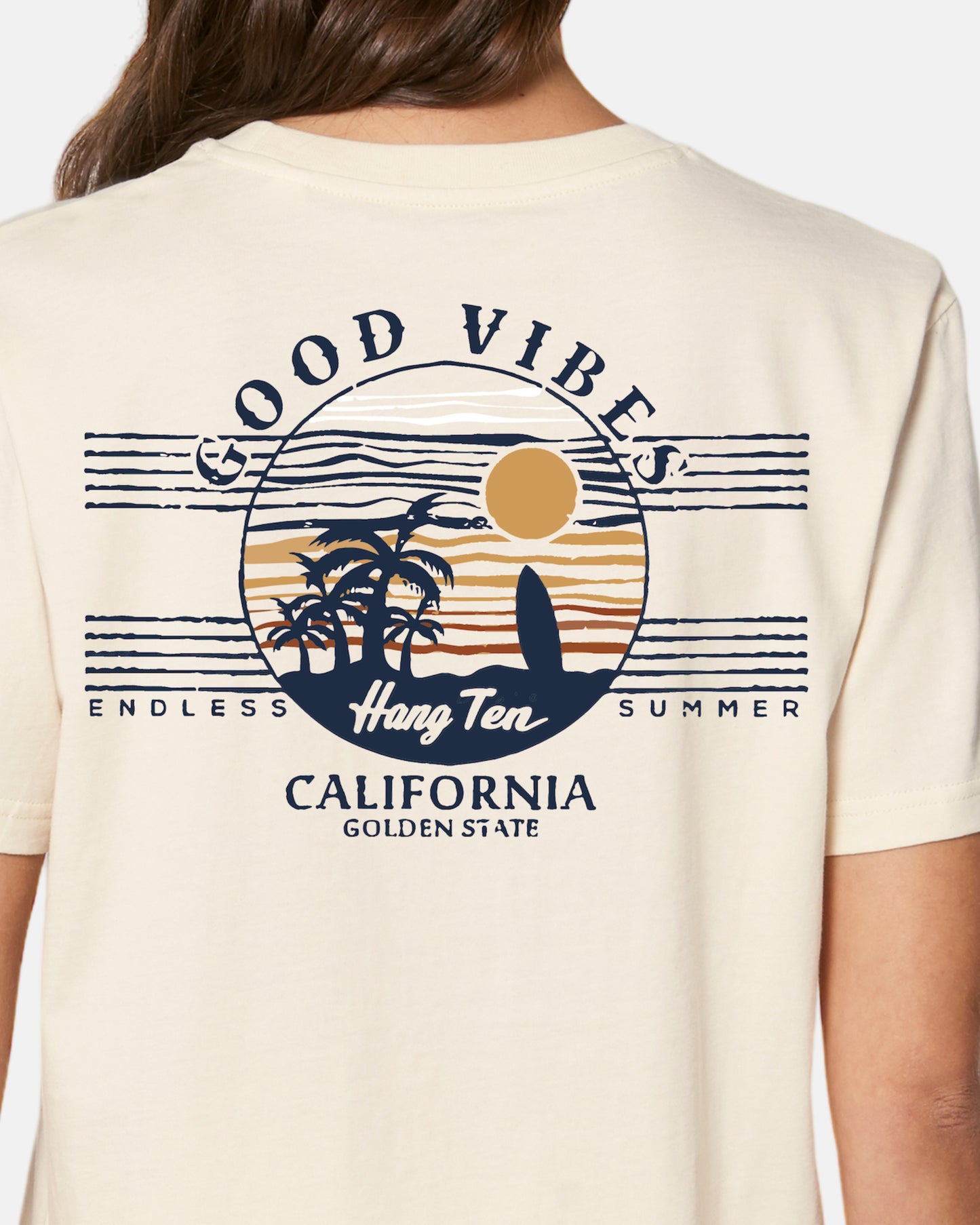 T-shirt Hang Ten Good Vibes W - Blanc cassé