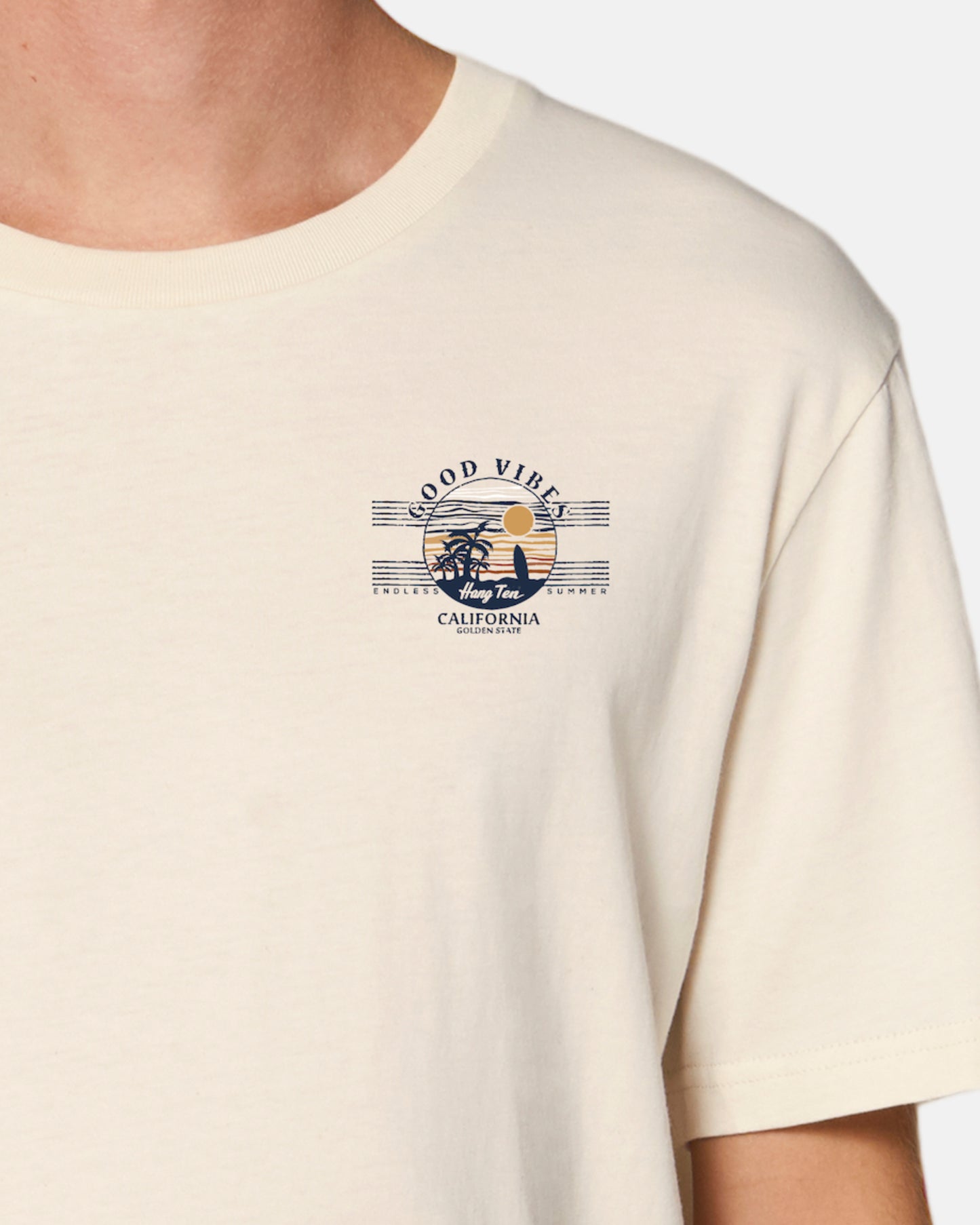 Hang Ten Good Vibes T-Shirt – gebrochenes Weiß