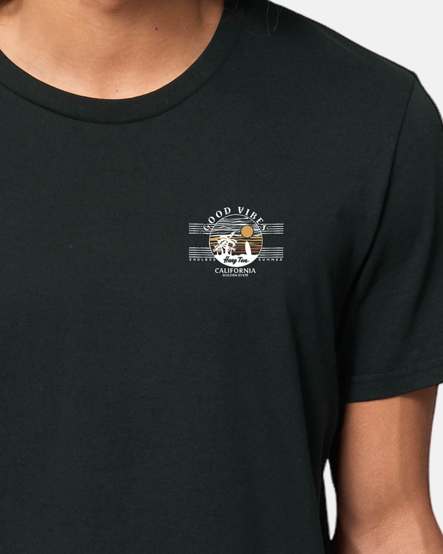 Hang Ten Good Vibes T-Shirt – Schwarz
