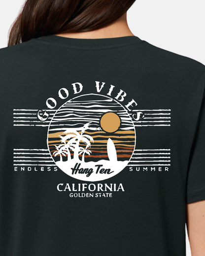 T-shirt Hang Ten Good Vibes pour femme - Noir