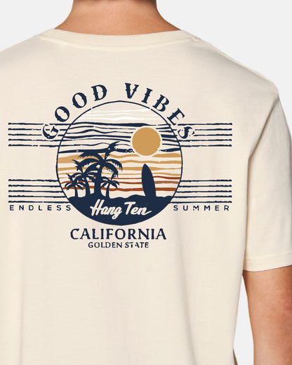 Hang Ten Good Vibes T-Shirt – gebrochenes Weiß