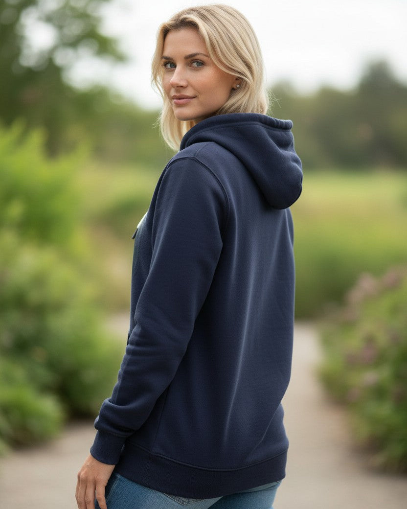 Vintage Logo Organic Cotton Hoodie - Mood Indigo W