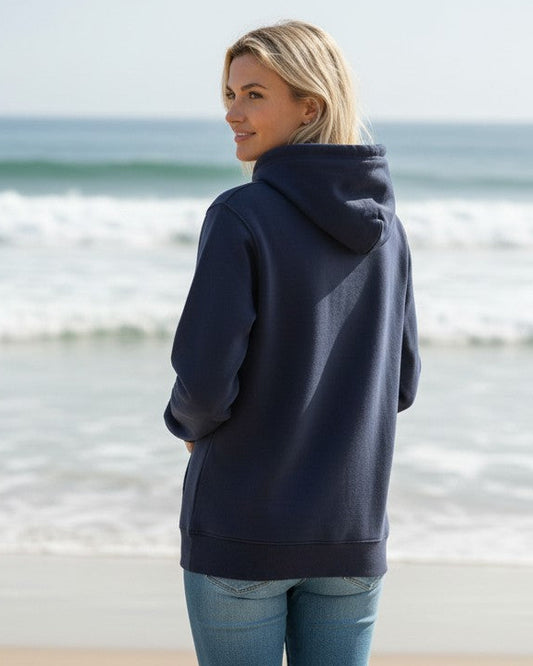 Vintage Logo Organic Cotton Hoodie - Mood Indigo W