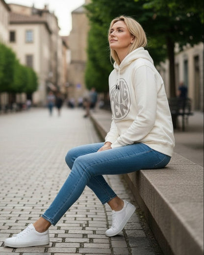 Vintage Logo Organic Cotton Hoodie - Off White W