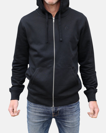 Zip Organic Cotton Hoodie - Black