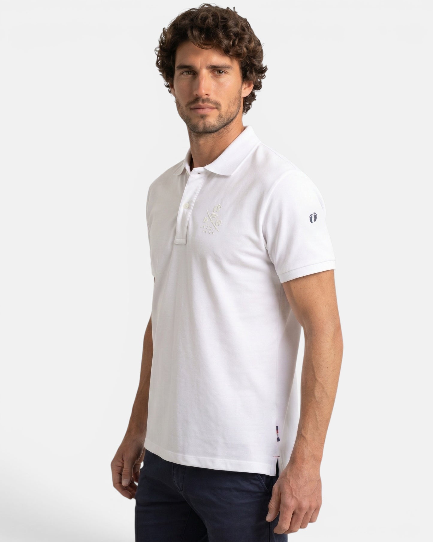 Cross Board Organic Cotton Polo Shirt - White