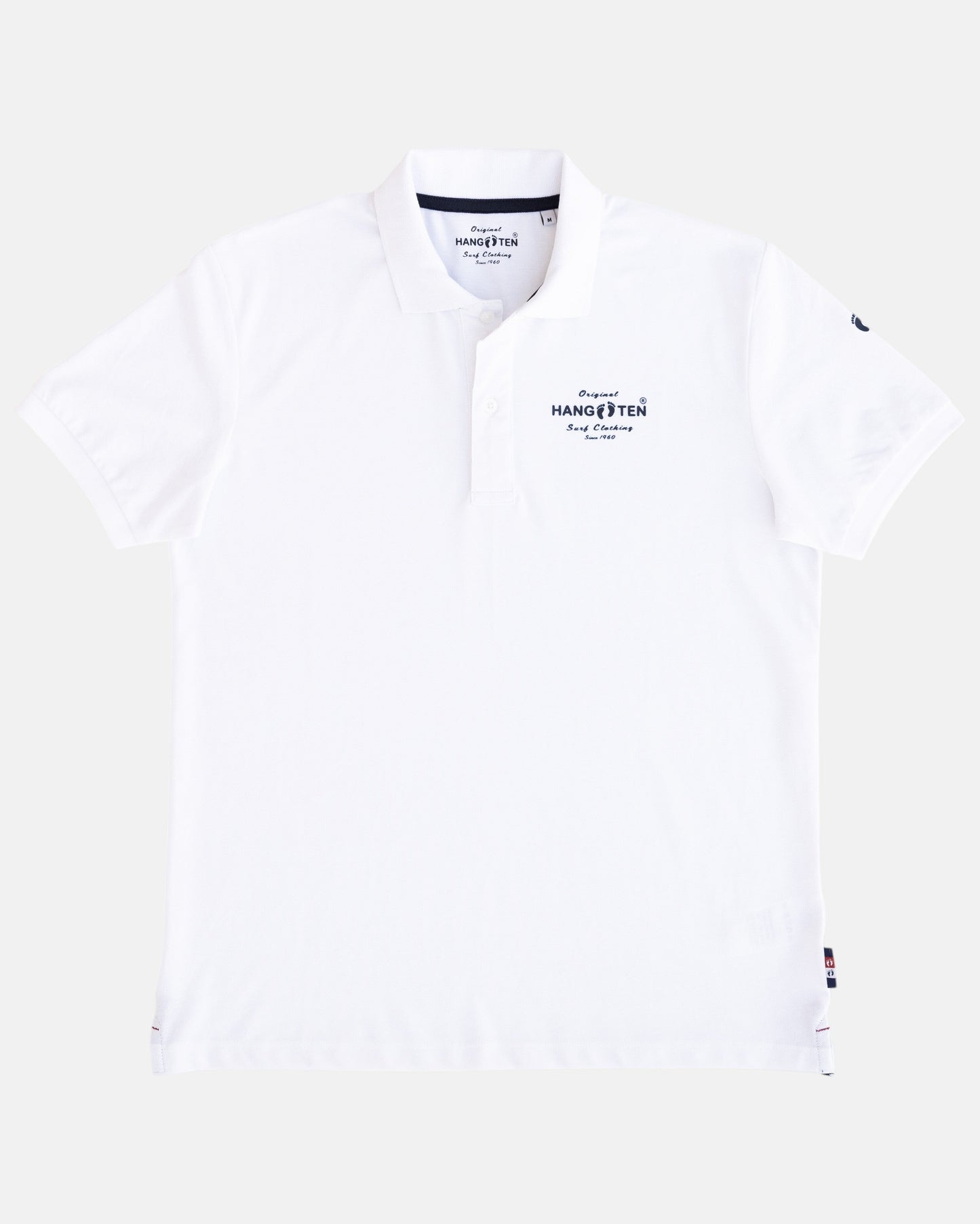 Classic Logo Organic Cotton Polo Shirt - White - Polo ShirtsHang Ten