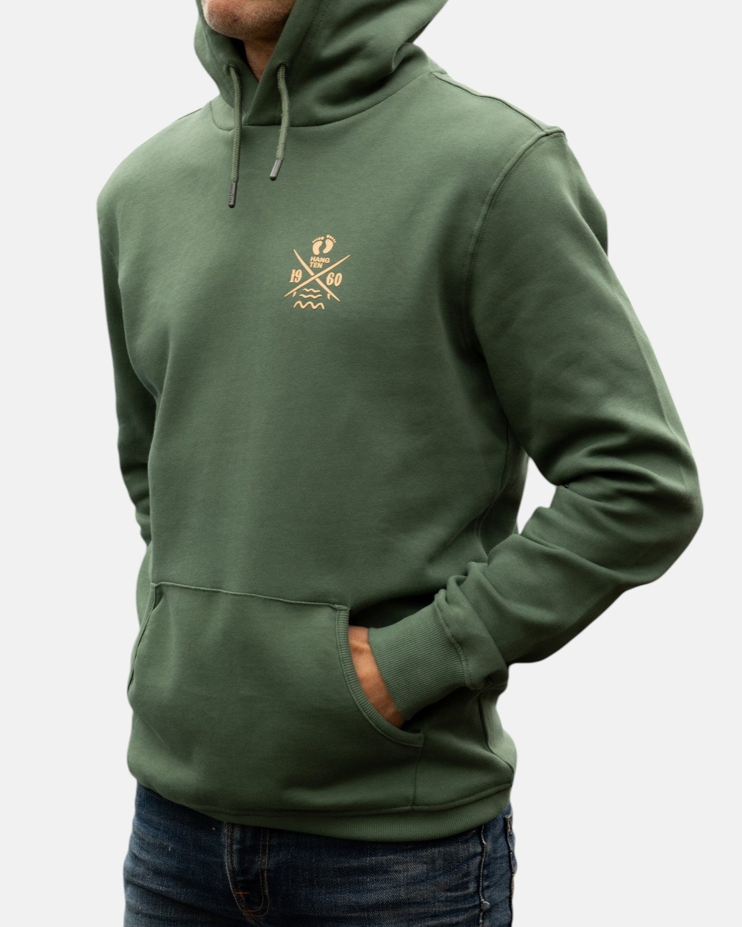 Cross Board Retro Organic Cotton Hoodie - Laurel Wreath - HuvtröjorHang Ten