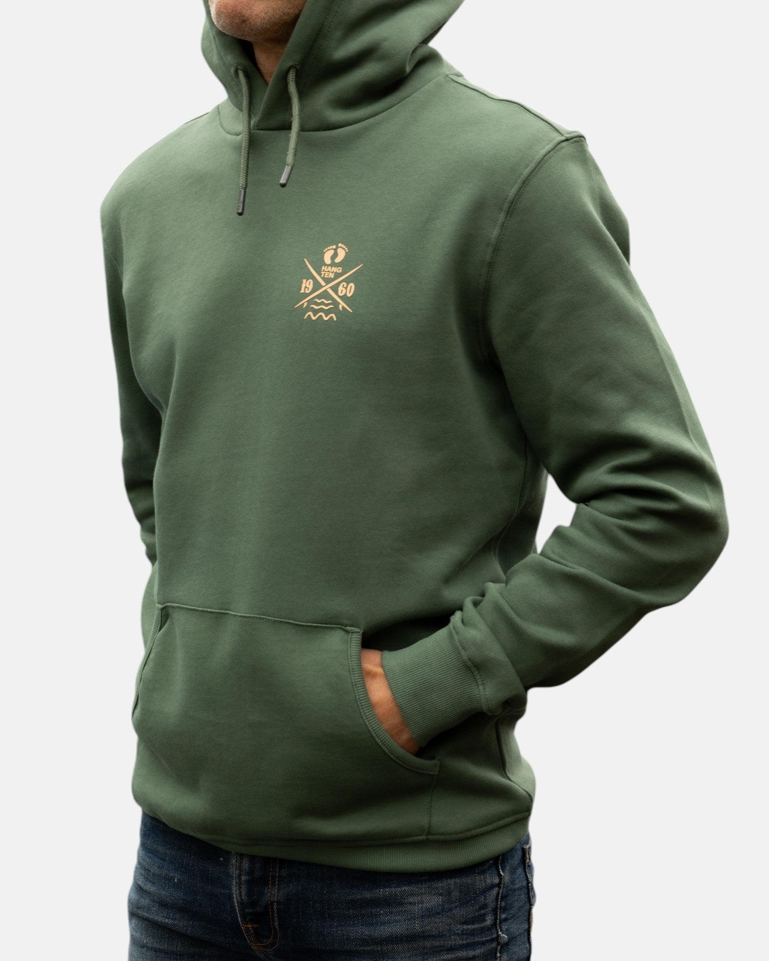 Cross Board Retro Organic Cotton Hoodie - Laurel Wreath - HuvtröjorHang Ten