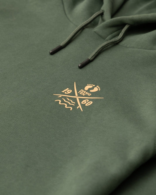Cross Board Retro Organic Cotton Hoodie - Laurel Wreath - HuvtröjorHang Ten