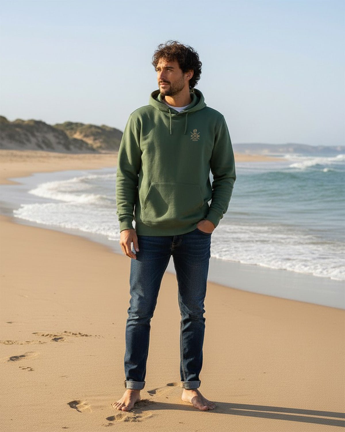 Cross Board Retro Organic Cotton Hoodie - Laurel Wreath - HuvtröjorHang Ten