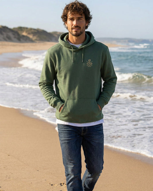 Cross Board Retro Organic Cotton Hoodie - Laurel Wreath - HuvtröjorHang Ten