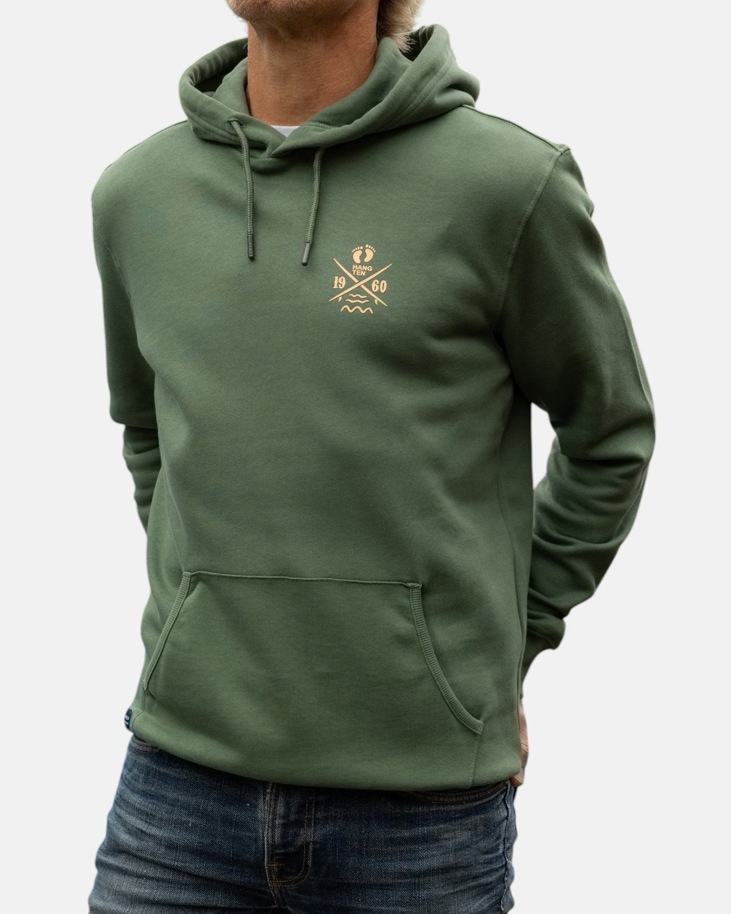 Cross Board Retro Organic Cotton Hoodie - Laurel Wreath - HuvtröjorHang Ten