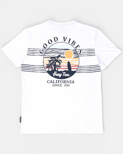 Good Vibes T-shirt – White - T-shirtsHang Ten
