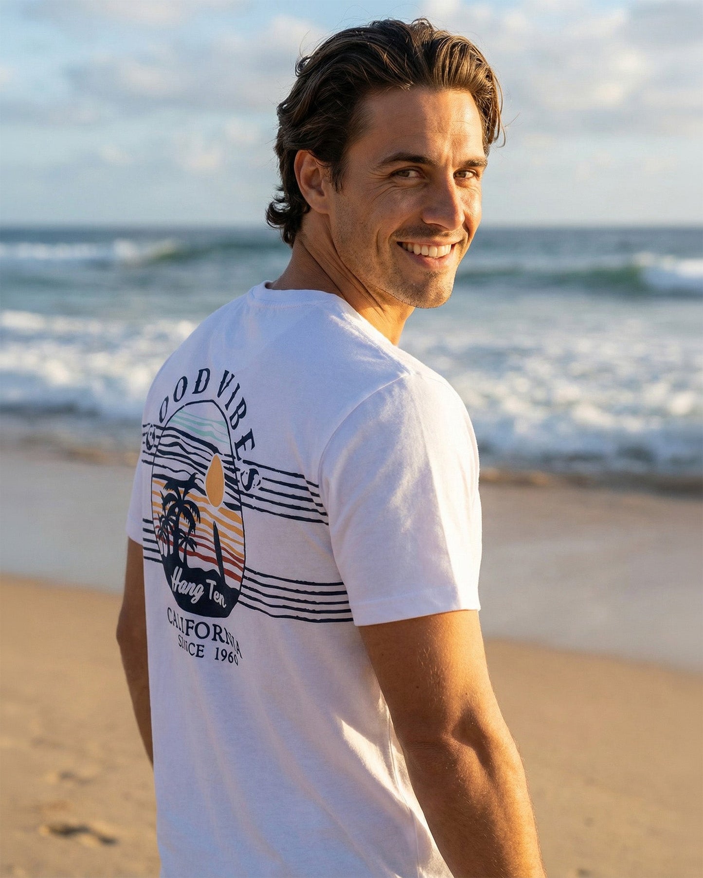 Good Vibes T-shirt – White - T-shirtsHang Ten