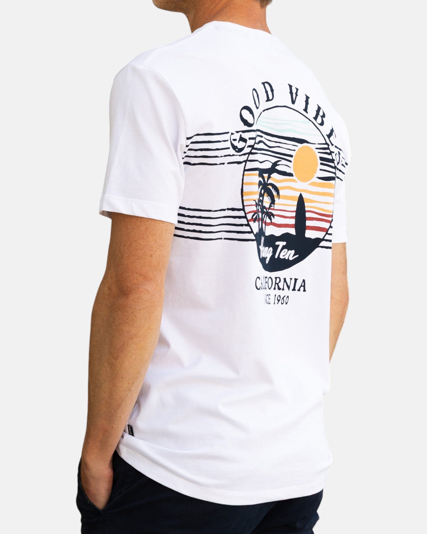 Good Vibes T-shirt – White - T-shirtsHang Ten