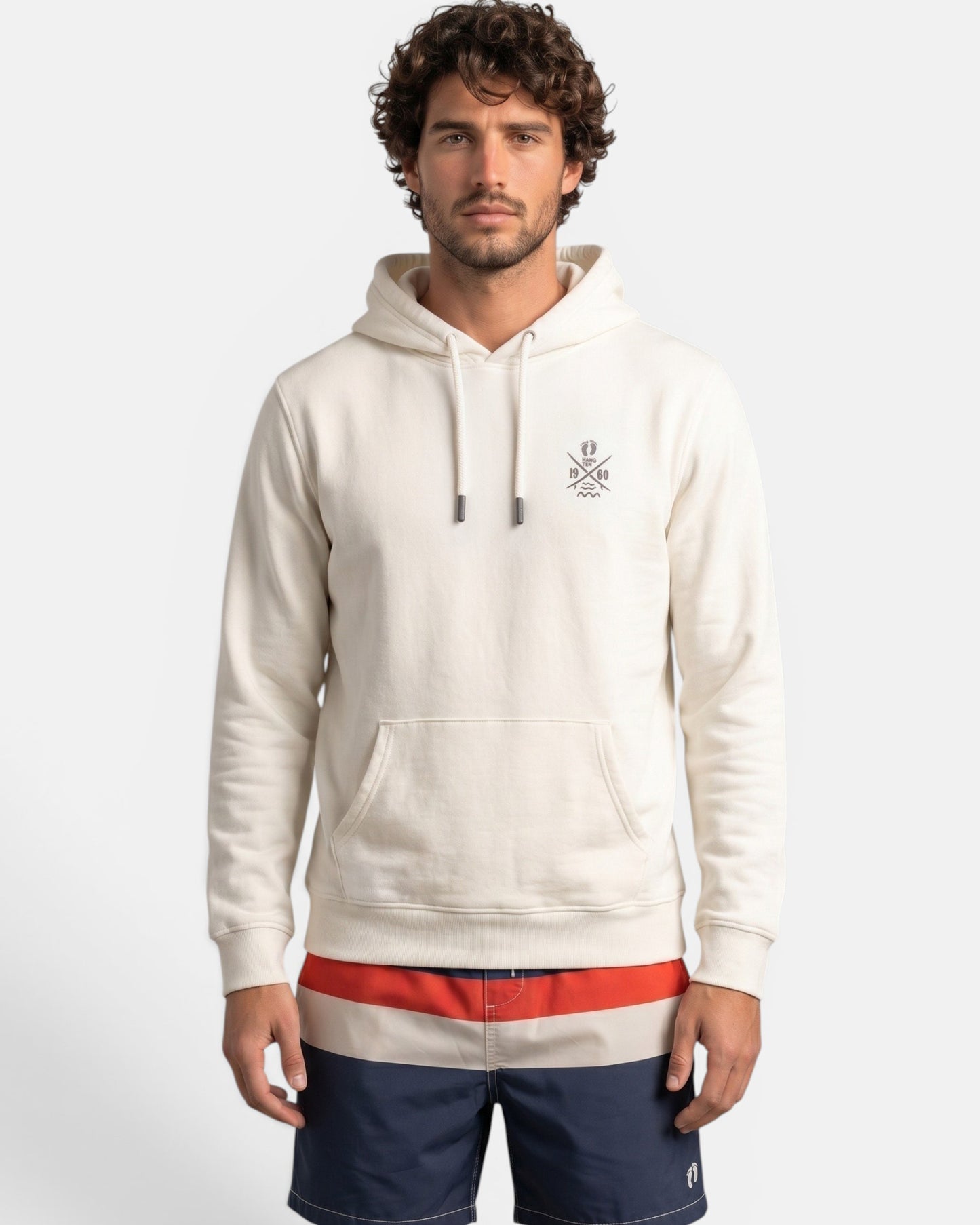 Cross Board Retro Organic Cotton Hoodie - Off White