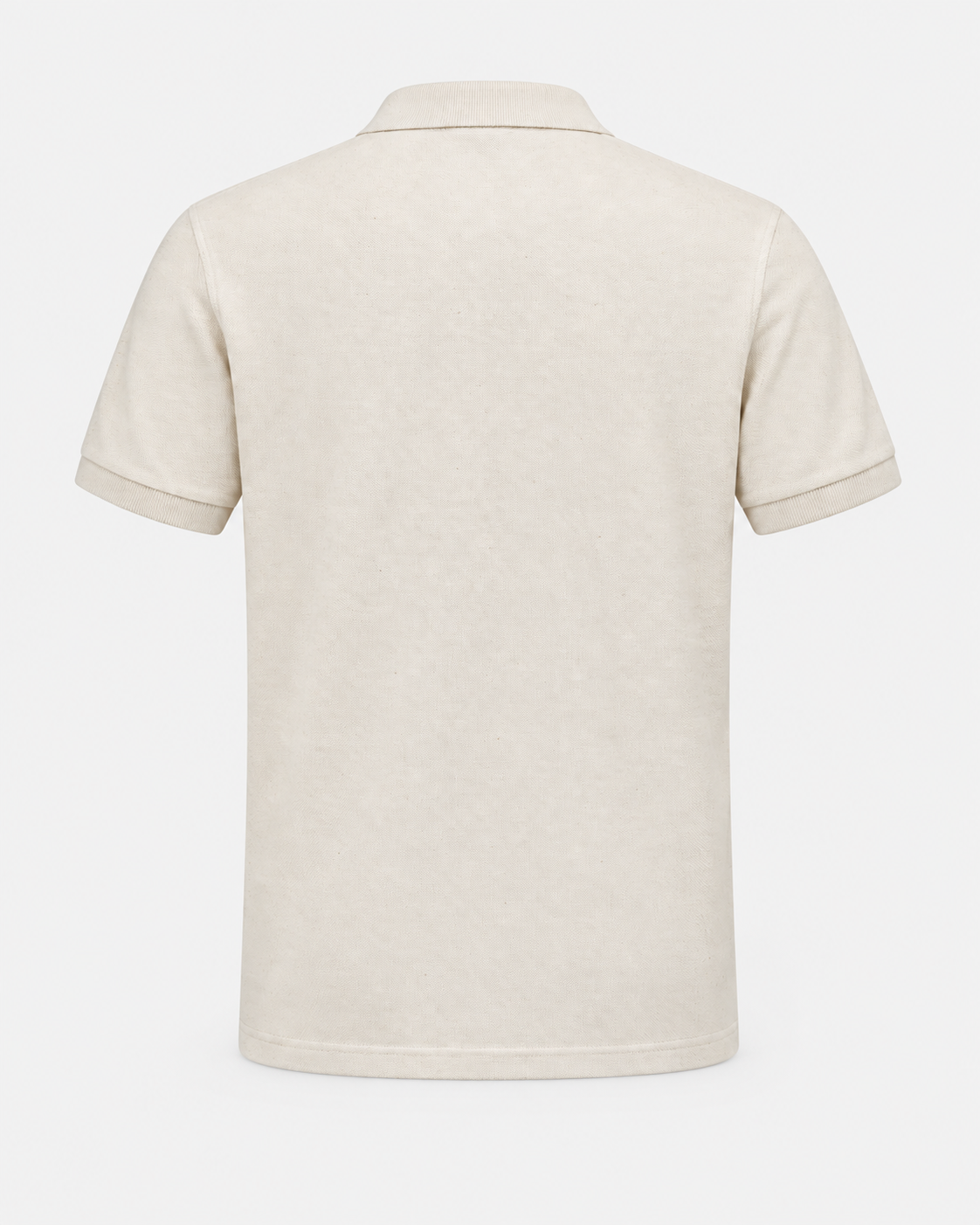 Hang Ten Icon Polo Shirt Natural Raw – bakifrån, neutral #F1F1F1 bakgrund