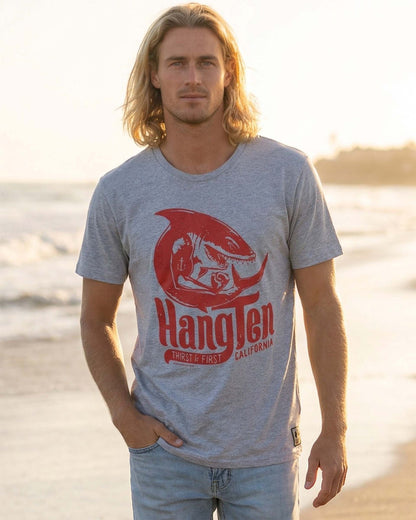 Hang Ten Shark T-shirt – Heather Gray