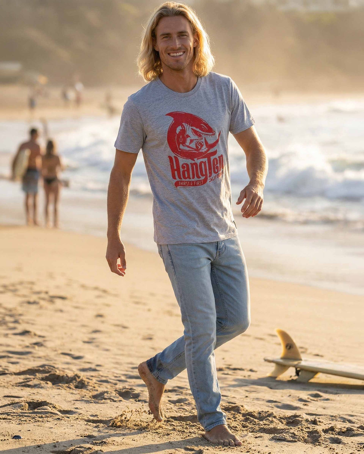 Hang Ten Shark T-shirt – Heather Gray