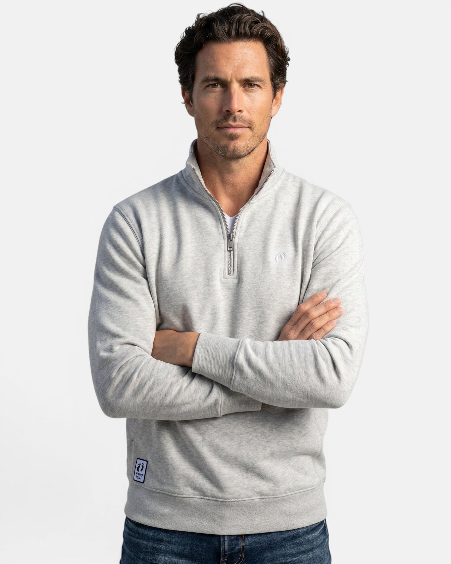 Icon Q-Zip Sweatshirt - Heather Grey