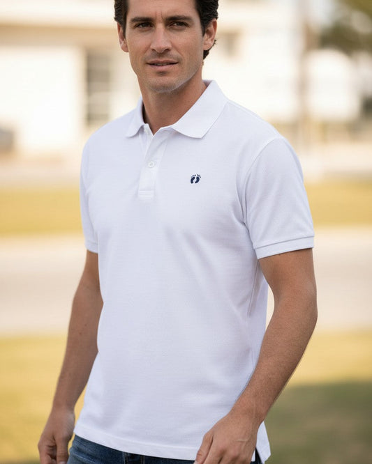 Icon Organic Cotton Polo Shirt - White
