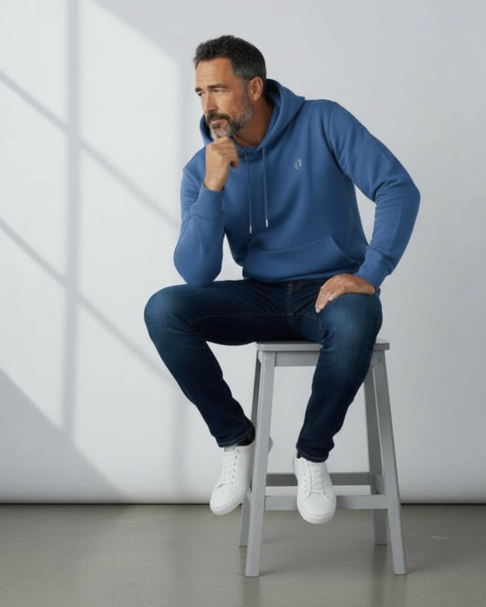 Icon Feet Organic Cotton Hoodie - Mindful Blue - HuvtröjorHang Ten