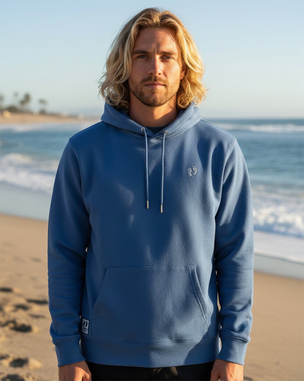 Icon Feet Organic Cotton Hoodie - Mindful Blue - HuvtröjorHang Ten