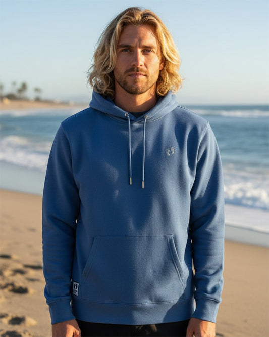 Icon Feet Organic Cotton Hoodie - Mindful Blue - HuvtröjorHang Ten