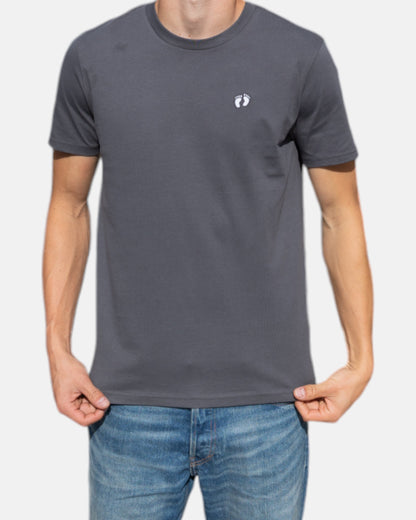T-Shirt mit Icon-Logo aus 100 % Bio-Baumwolle – Anthrazit