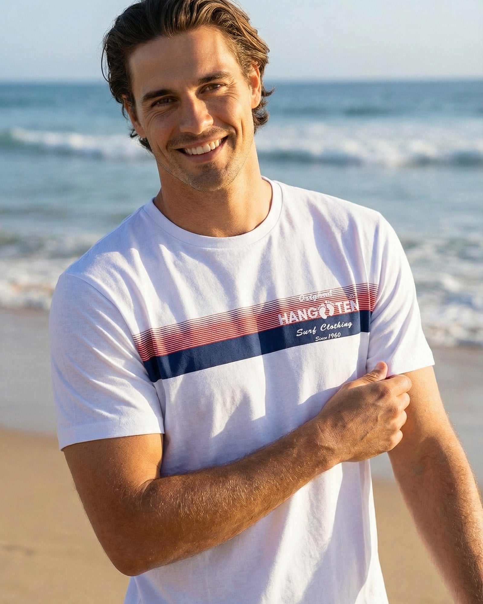 Striped T-shirt – White - T-shirtsHang Ten
