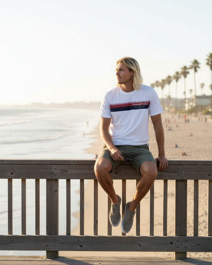 Striped T-shirt – White - T-shirtsHang Ten