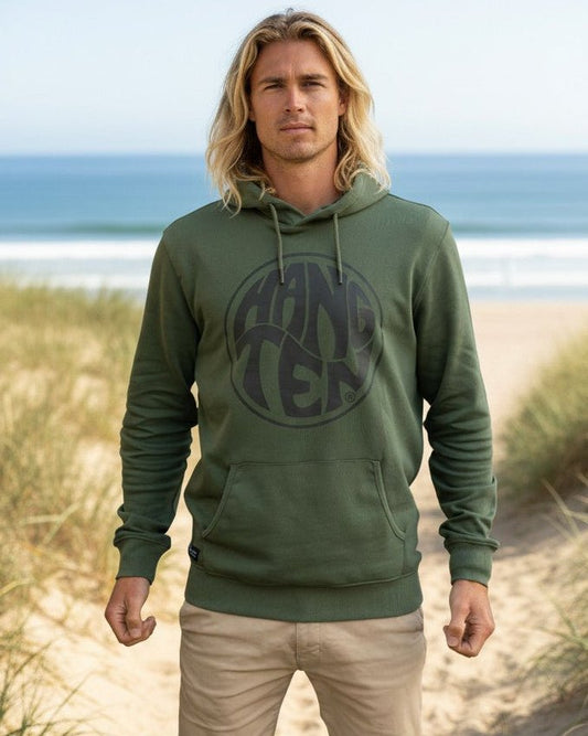 Vintage Logo Organic Cotton Hoodie - Laurel Wreath - HuvtröjorHang Ten