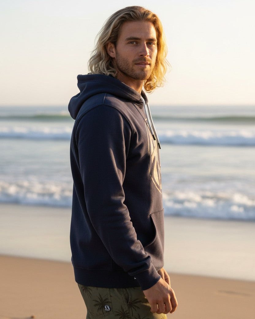 Vintage Logo Organic Cotton Hoodie - Mood Indigo - HuvtröjorHang Ten