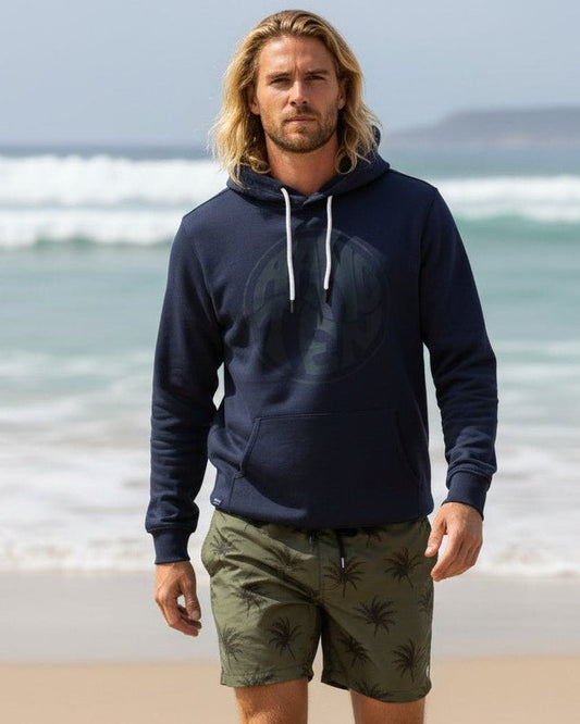 Vintage Logo Organic Cotton Hoodie - Mood Indigo - HuvtröjorHang Ten