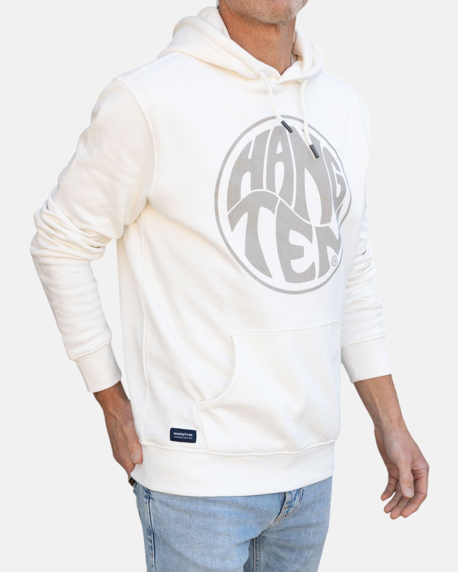 Vintage Logo Organic Cotton Hoodie - Off White - HuvtröjorHang Ten