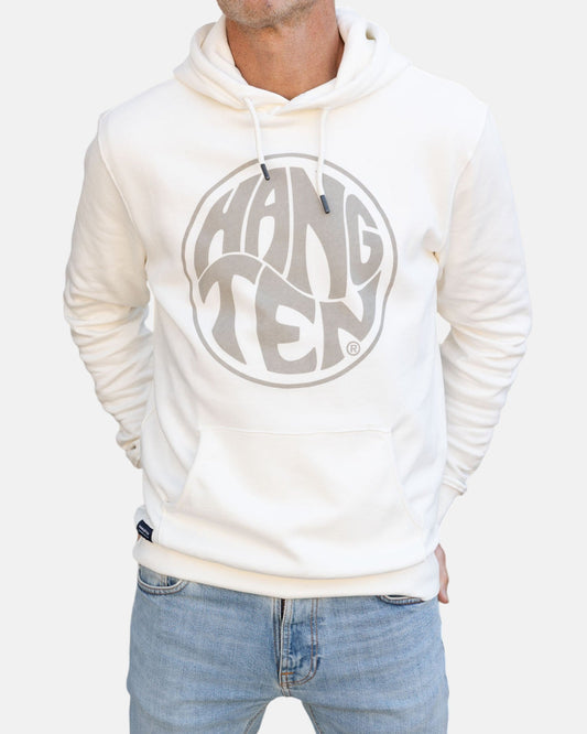 Vintage Logo Organic Cotton Hoodie - Off White - HuvtröjorHang Ten