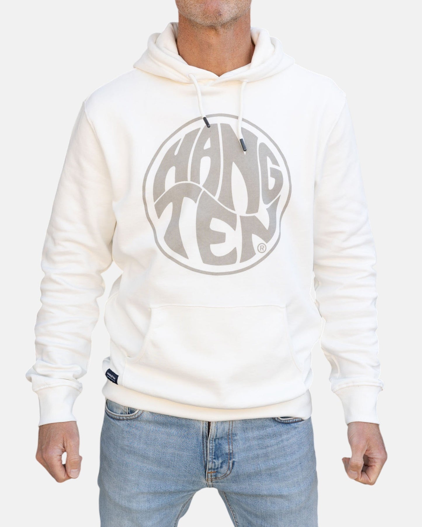 Vintage Logo Organic Cotton Hoodie - Off White - HuvtröjorHang Ten