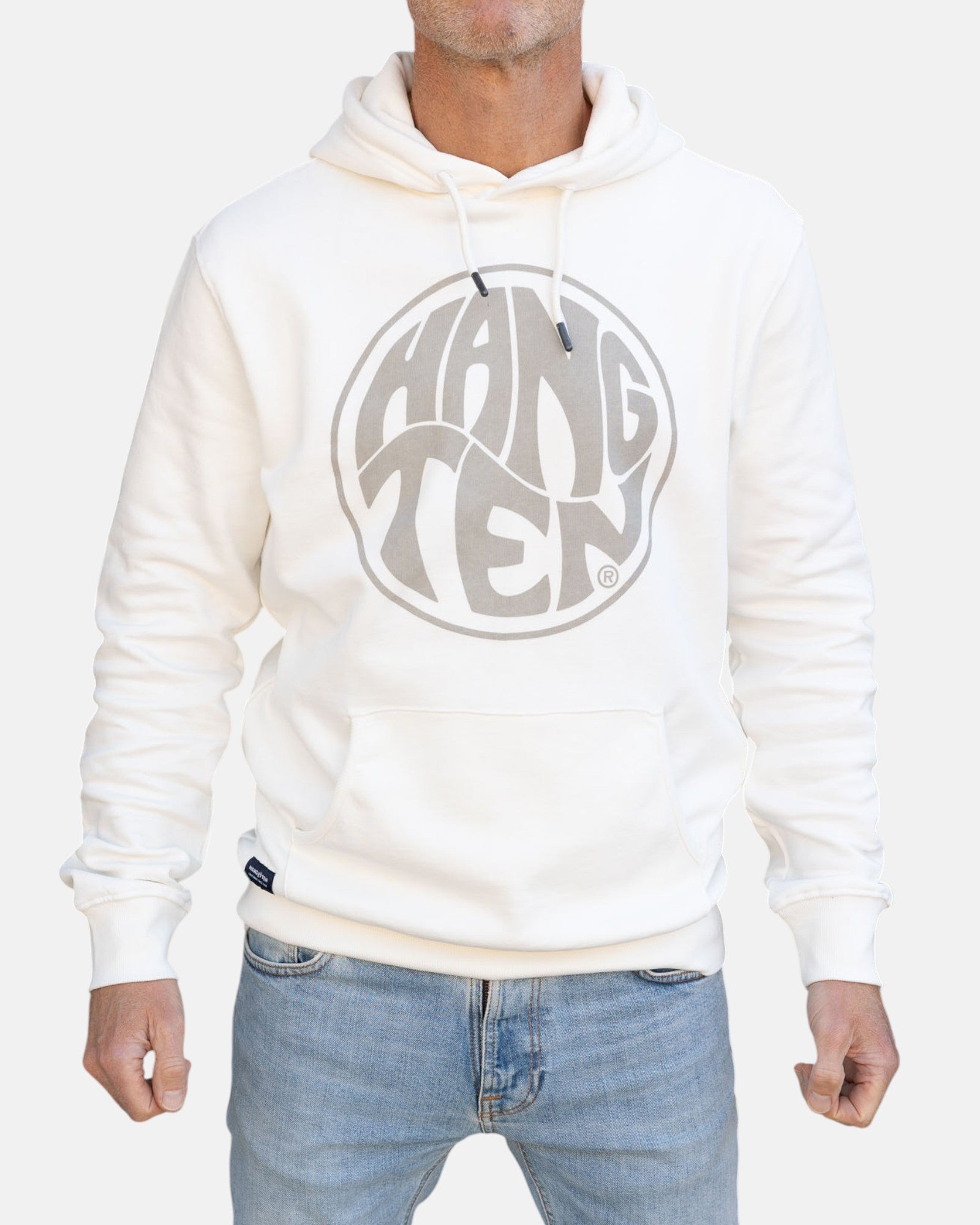 Vintage Logo Organic Cotton Hoodie - Off White - HuvtröjorHang Ten