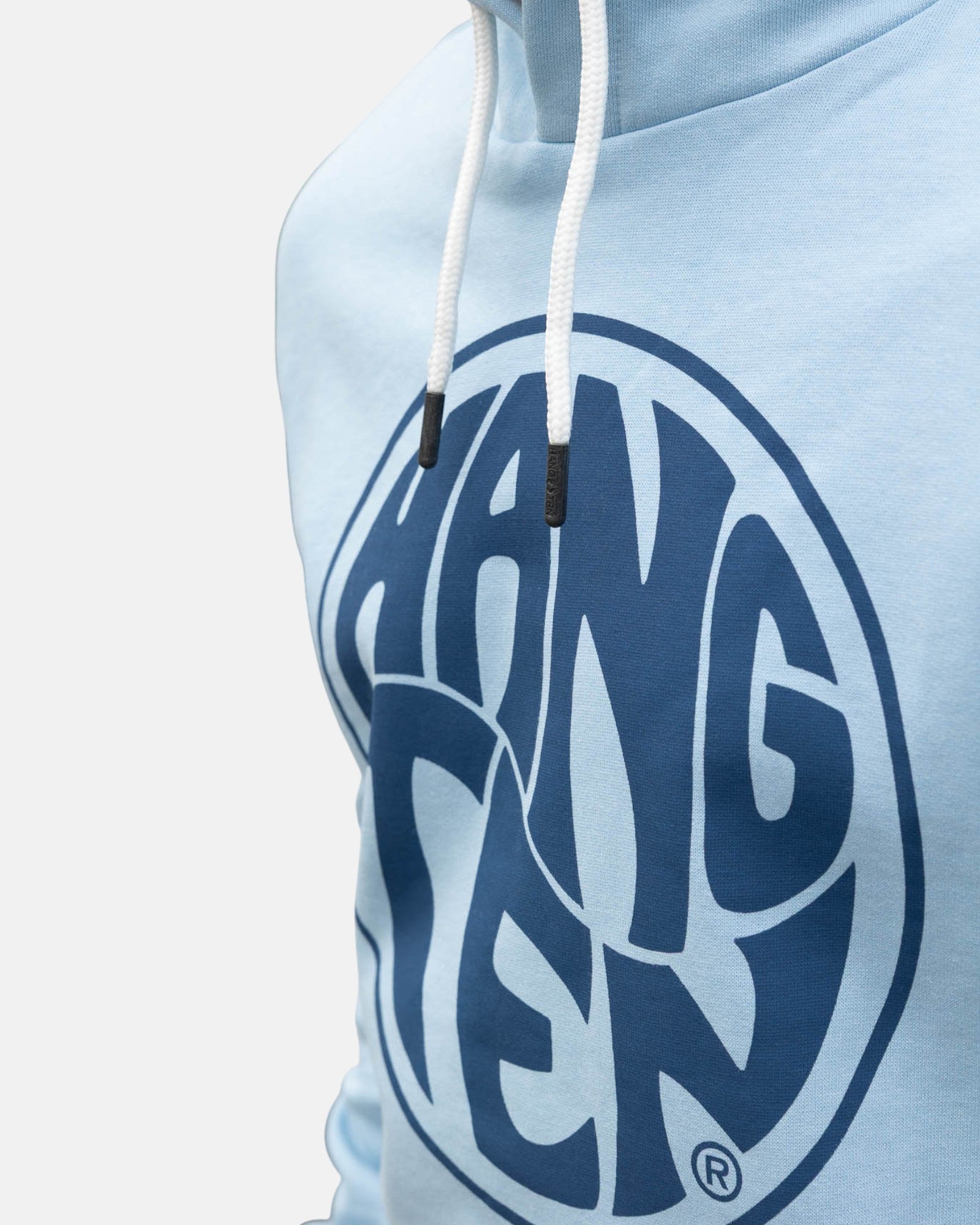 Vintage Logo Organic Cotton Hoodie - Powder Blue - HuvtröjorHang Ten