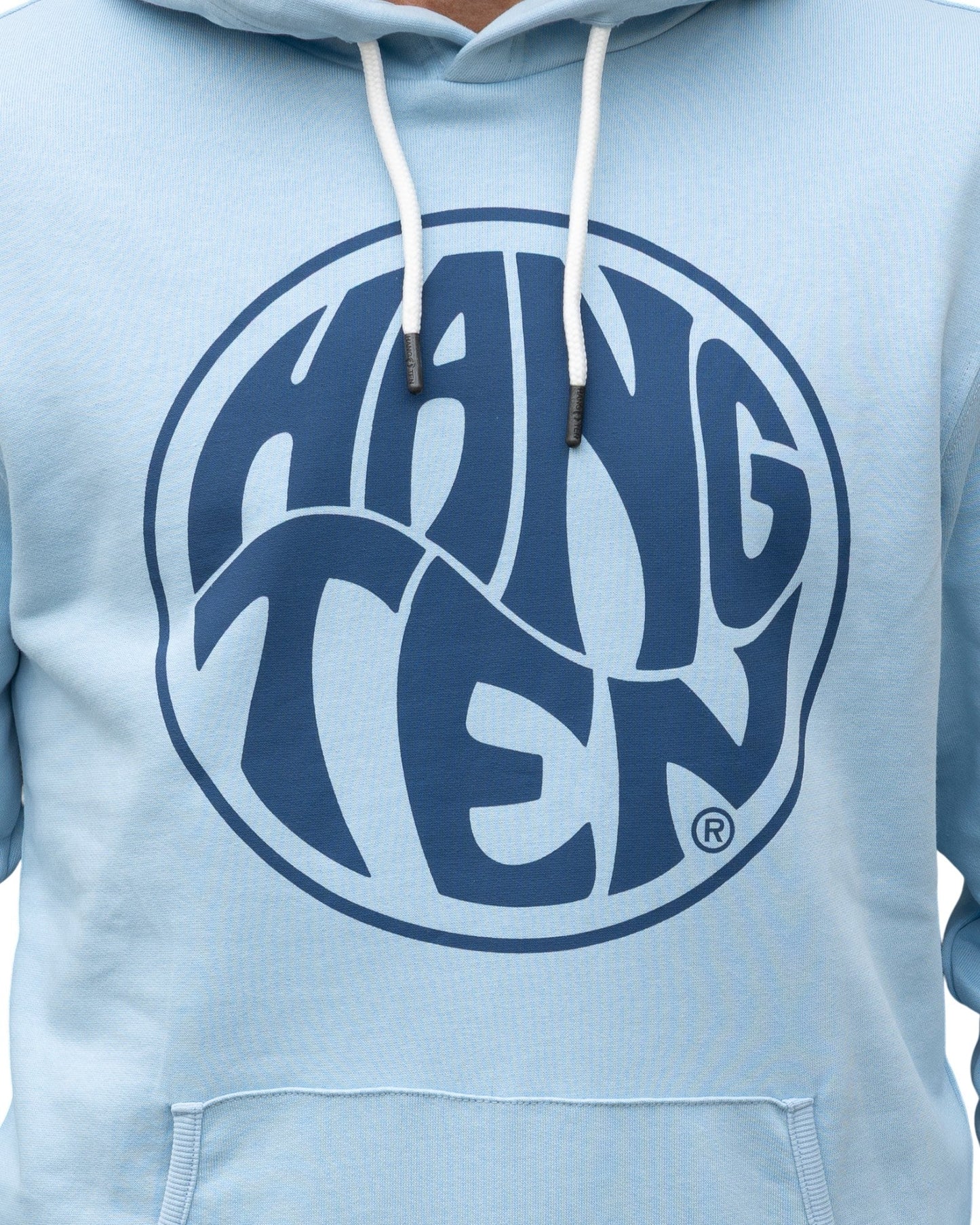 Vintage Logo Organic Cotton Hoodie - Powder Blue - HuvtröjorHang Ten