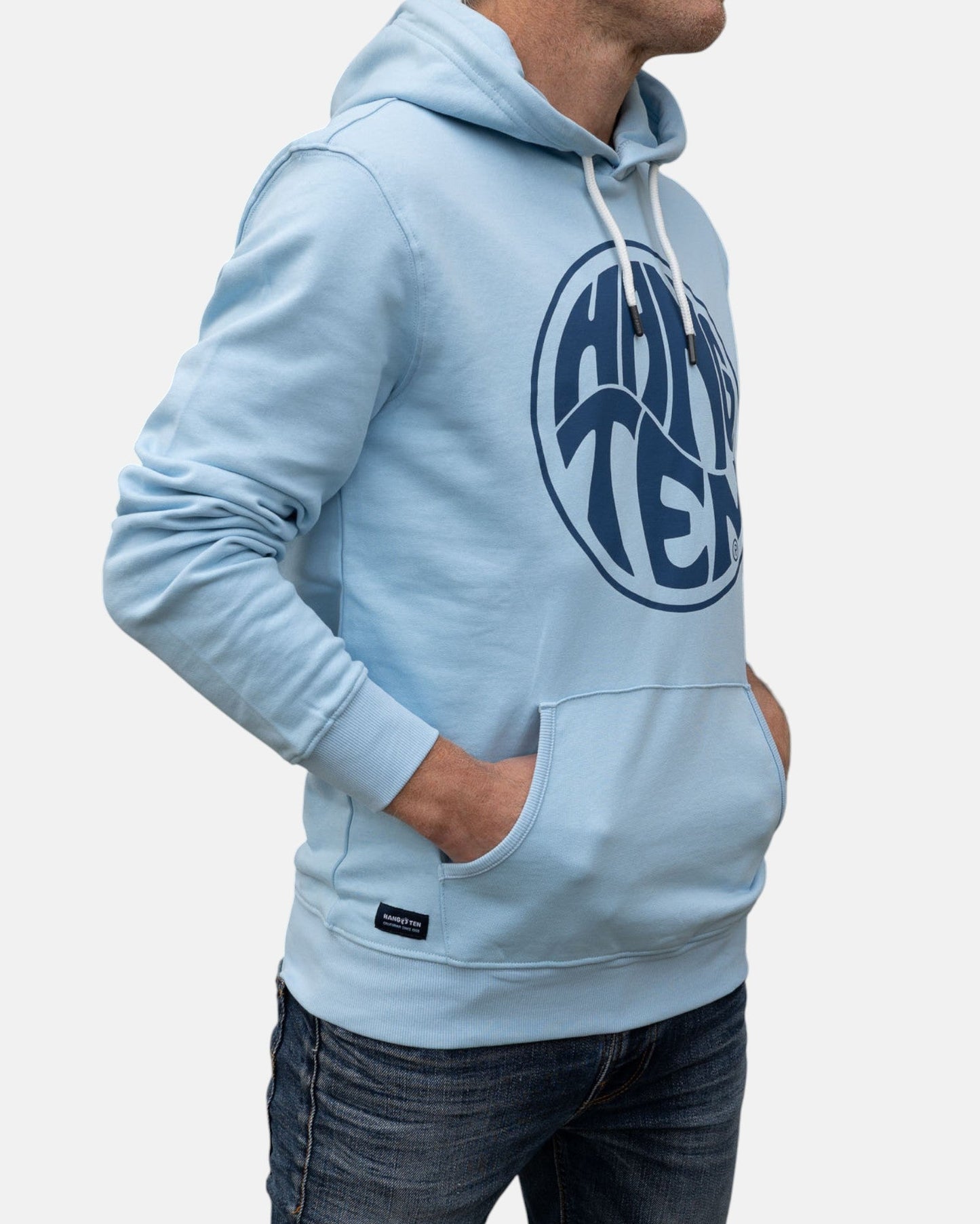 Vintage Logo Organic Cotton Hoodie - Powder Blue - HuvtröjorHang Ten