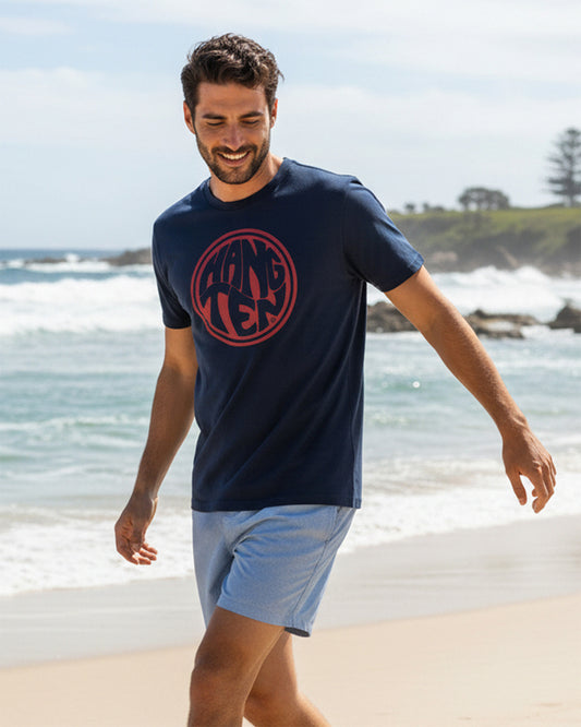 Hang Ten Surfer T-Shirt – Französische Marine