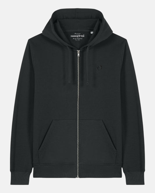 Zip Organic Cotton Hoodie - Black