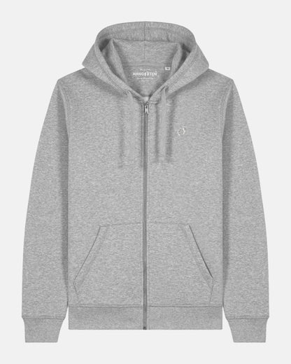 Zip Organic Cotton Hoodie - Heather Grey