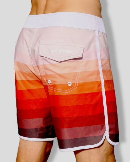 Shorts de bain à rayures rouges 16,5