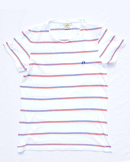 Hang Ten Striped 1978 T-shirt - Red&Blu&White